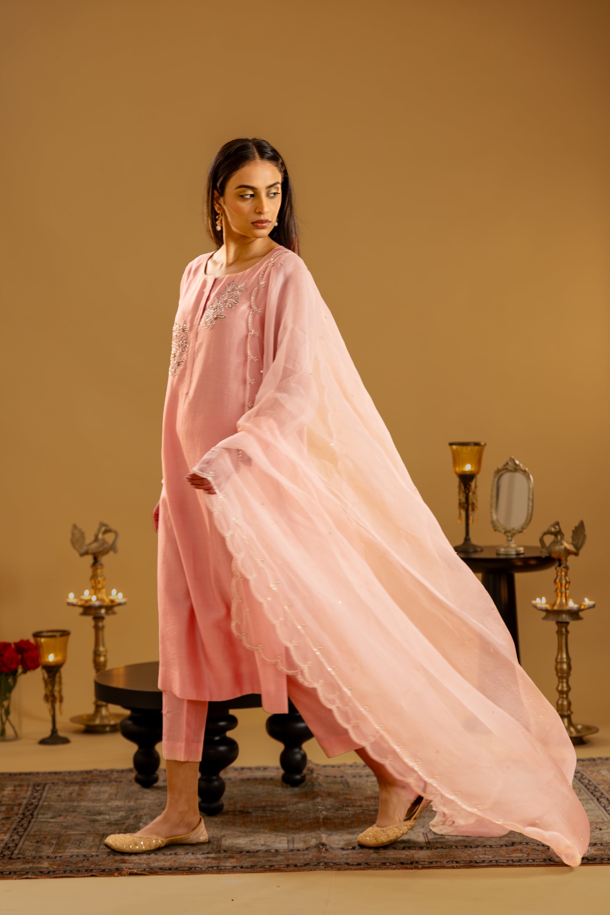Rosé Aura Kurta Set