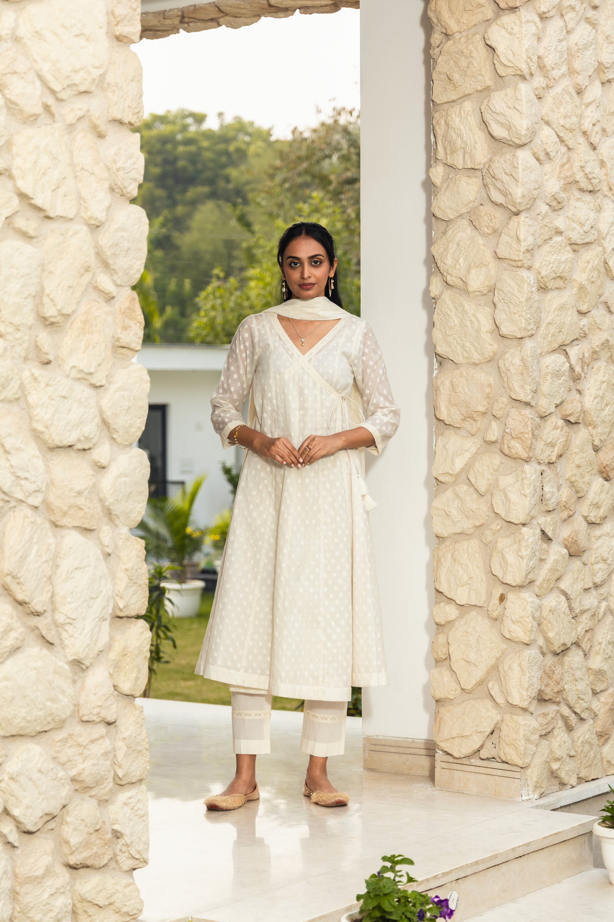 Ivory Angrakha Set