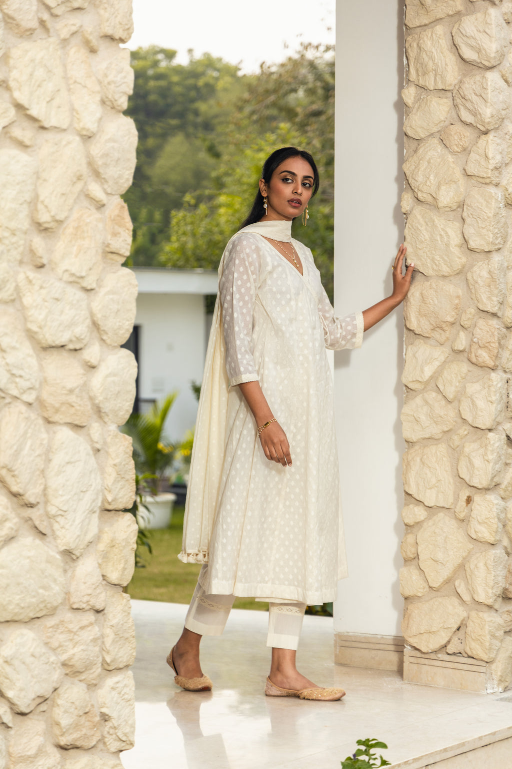 Ivory Angrakha Set