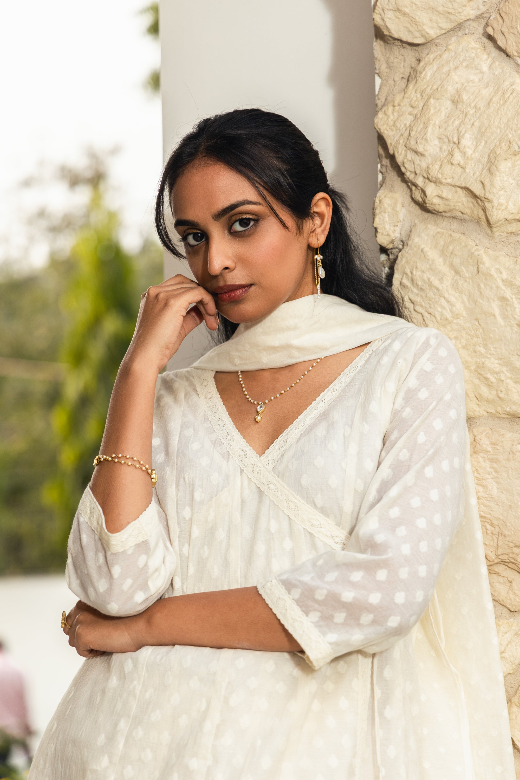 Ivory Angrakha Set