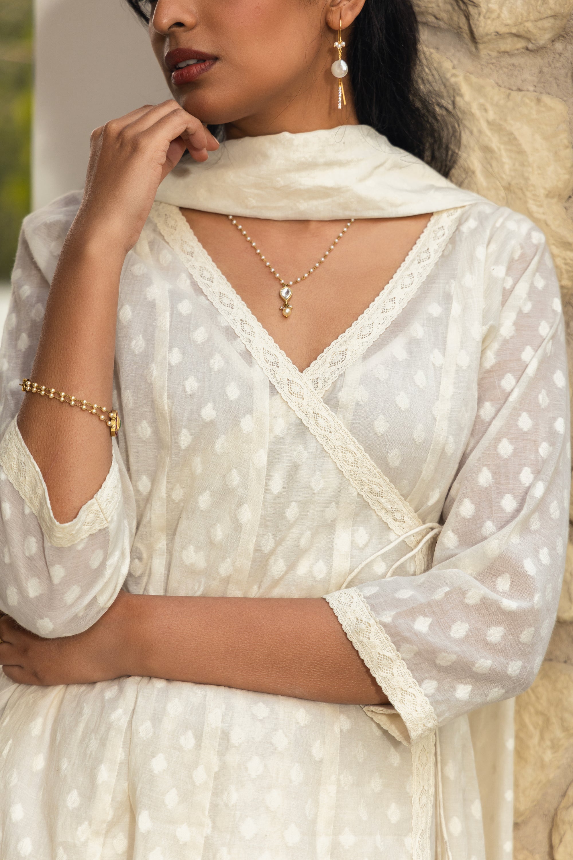 Ivory Angrakha Set