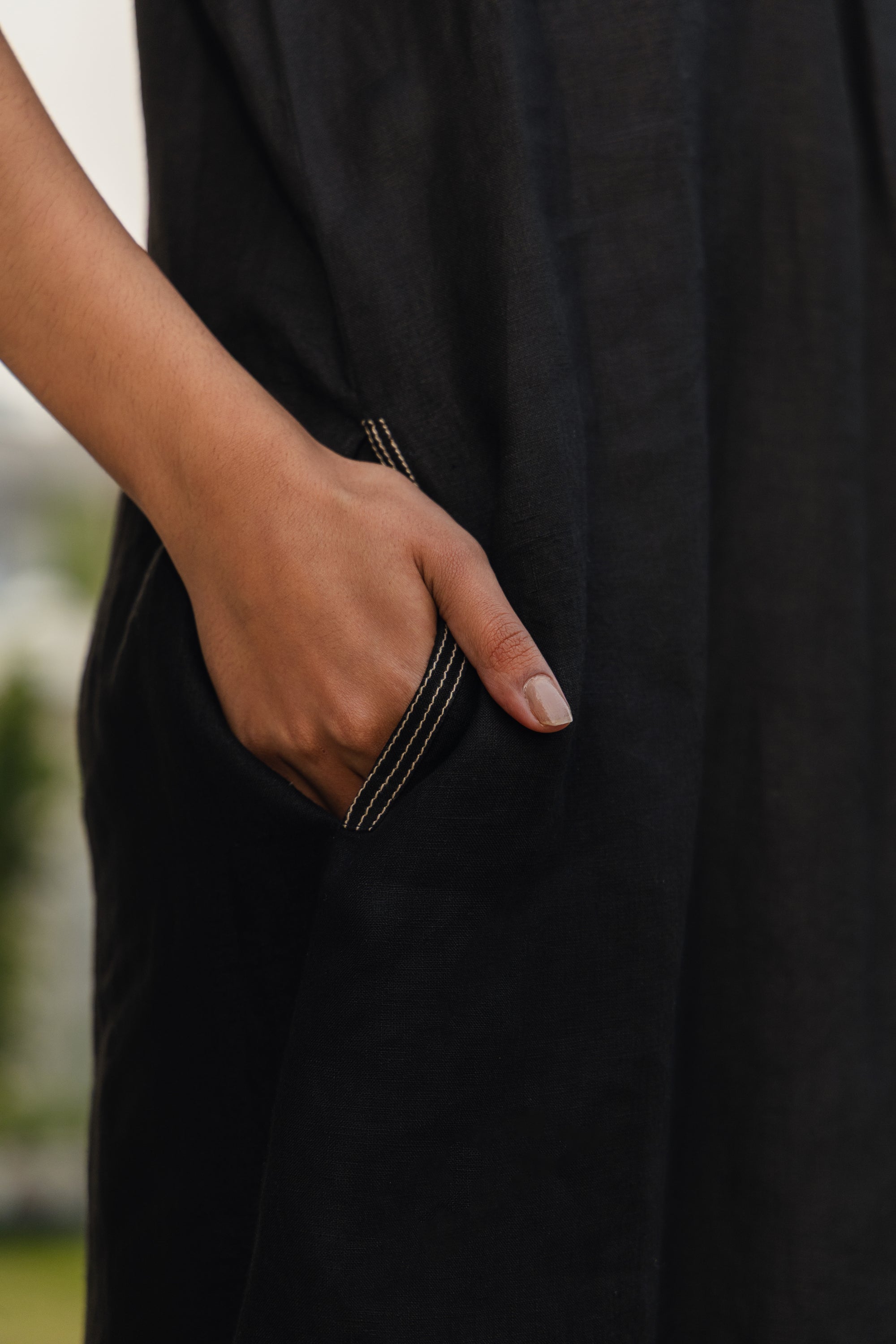 Midnight Linen Dress