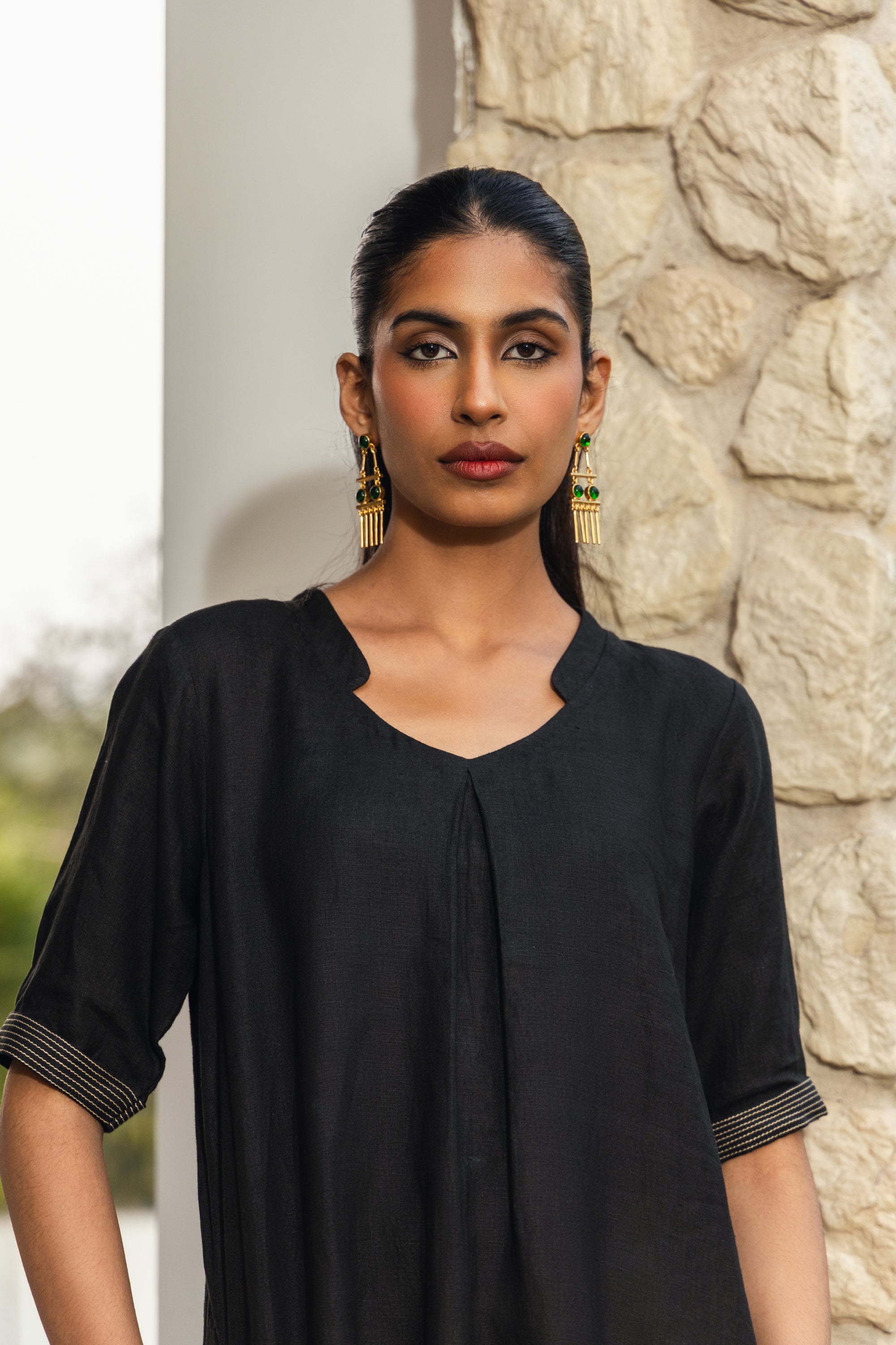 Midnight Linen Dress