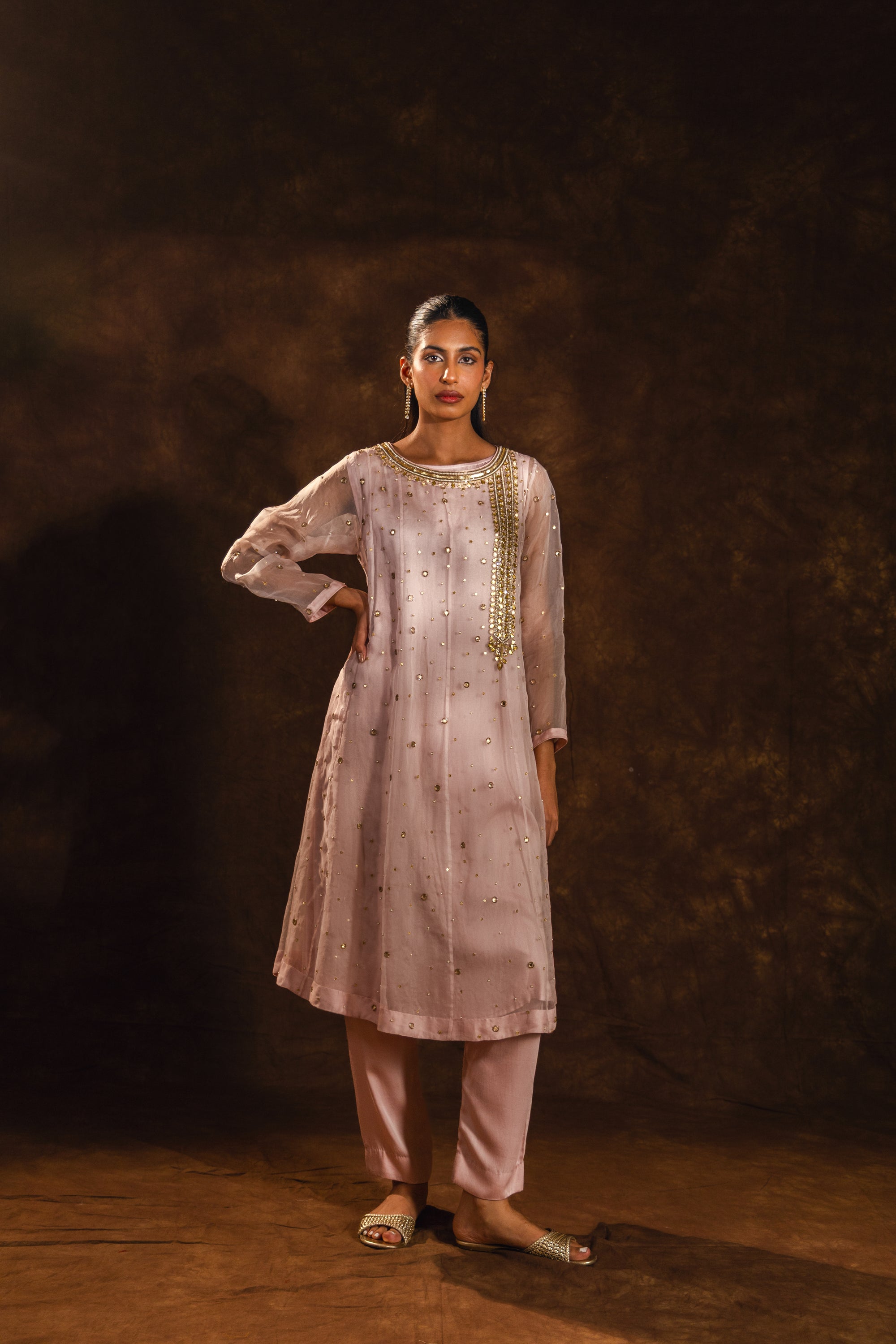 Onion Pink Organza Set