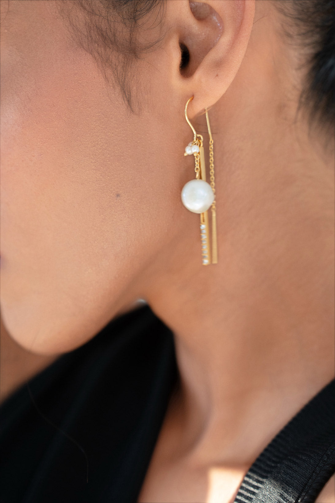 Golden pearl cascade (pearl round)