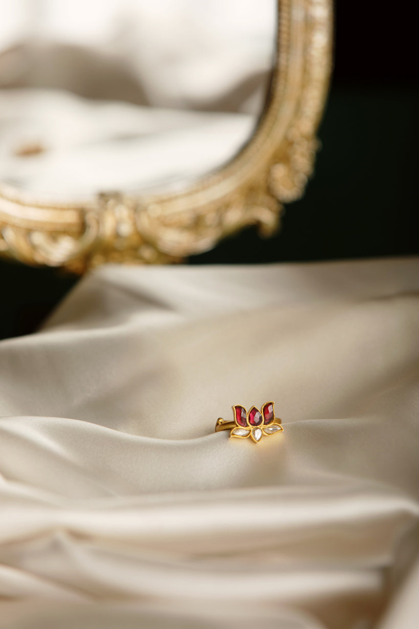 Rakt Kamal Ring & Padmavati Baali | Pure Silver 925 — Rakhi Special